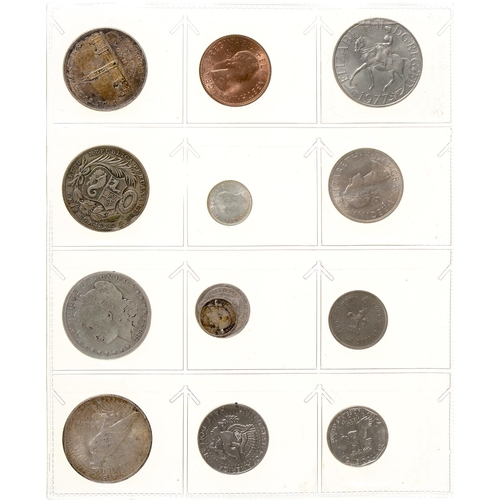 326 - Coins. Canada Dollar 1939, Peru One Sol 1924, United States of America Dollar 1882 and various other... 