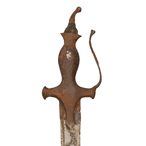 375 - Indian edged weapons. A talwar, 19th c, 87.5cm l