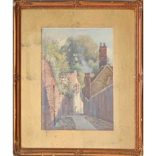 505 - Edward Joseph Head (1863-1937) - Granary Steps, Bridgnorth, signed, watercolour, 34 x 24cm... 