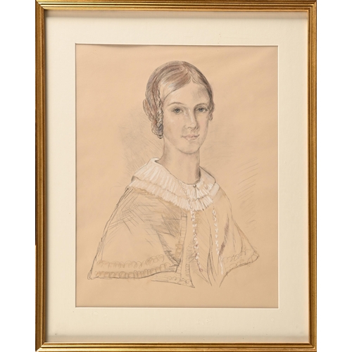 530 - Richard Bostock, late 20th/early 21st c - Portrait of a Victorian Young Lady, bust-length, pastel an... 