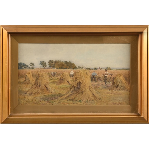 534 - T. Hampson Jones (1846-1916) - Making Hay While the Sun Shines, signed twice, watercolour, 42 x 74.5... 