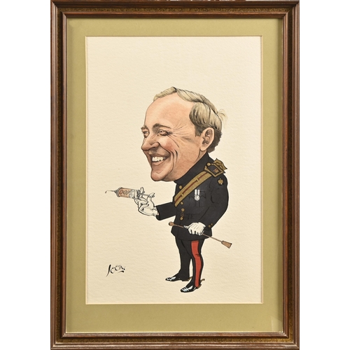 535 - Sir Alasdair Hilleary, 'Loon' (b. 1954) - Lieutenant Colonel Noel Carding MBE, caricature, full-leng... 