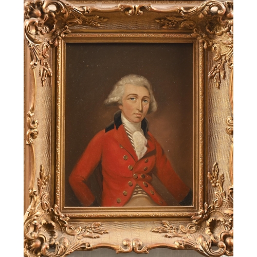 545 - English School, 19th c - Portrait of a Gentleman, half-length, wearing a hunting jacket, oil on canv... 