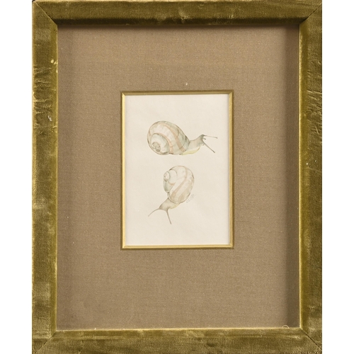 555 - Sarah Creswell (1935-2009) - Snails 3, monogrammed and dated 1980, titled Mallets label to verso, 10... 