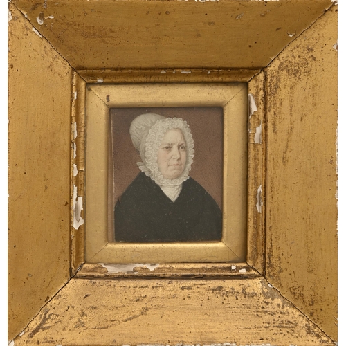 580 - English School, 19th c - Portrait Miniature of a Quaker Woman, ivory 72 x 61mmPlease note Mellors &a... 