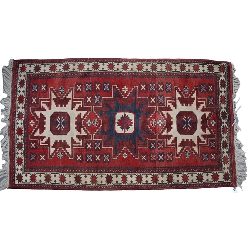 604 - A Turkish lesghi star pattern rug, 105 x 180cm