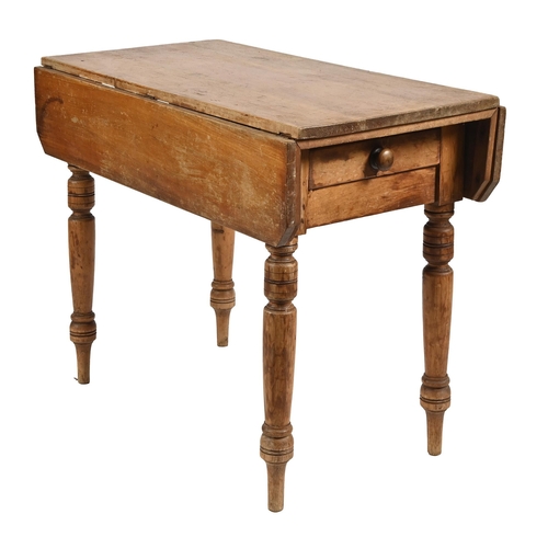 716 - A pine drop leaf table, 74cm h; 105 x 91cm