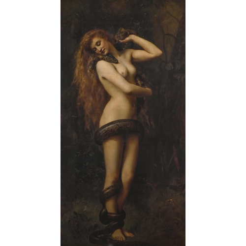 773 - After John Collier, 1887 - Lilithe, a modern reproduction print, 84 x 45cm, in a contemporary gilt f... 