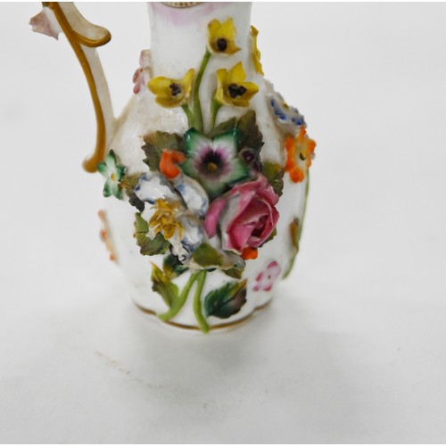 72 - Miscellaneous continental porcelain and a Minton floral encrusted ewer and stopper, early 19th c and... 