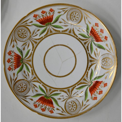 95 - Miscellaneous English porcelain dessert plates, c1820-1830, to include Chamberlain's Worcester and C... 