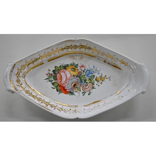 96 - Miscellaneous English porcelain dessert plates and dishes, c1820-1830, to include Coalport and Ridgw... 