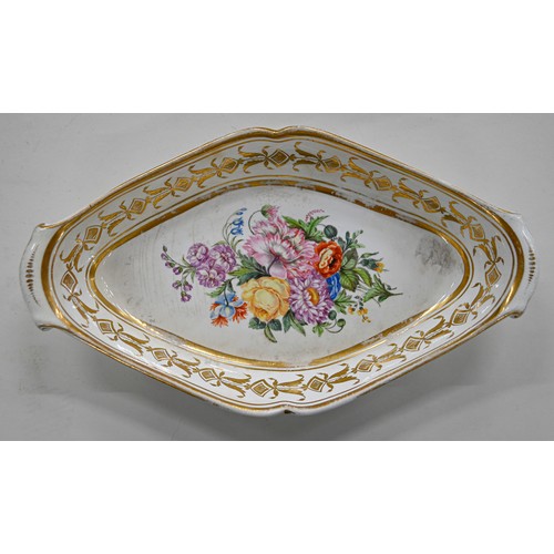 96 - Miscellaneous English porcelain dessert plates and dishes, c1820-1830, to include Coalport and Ridgw... 