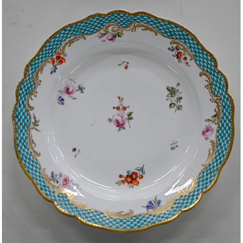 96 - Miscellaneous English porcelain dessert plates and dishes, c1820-1830, to include Coalport and Ridgw... 