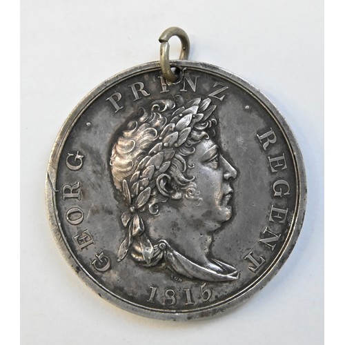 290 - Hanoverian Waterloo Medal, unnamed, pierced for suspension