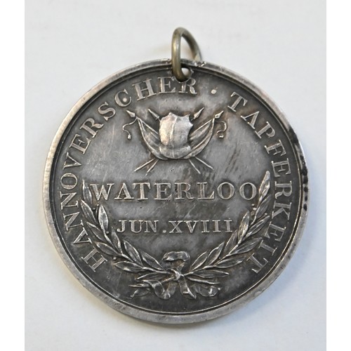 290 - Hanoverian Waterloo Medal, unnamed, pierced for suspension