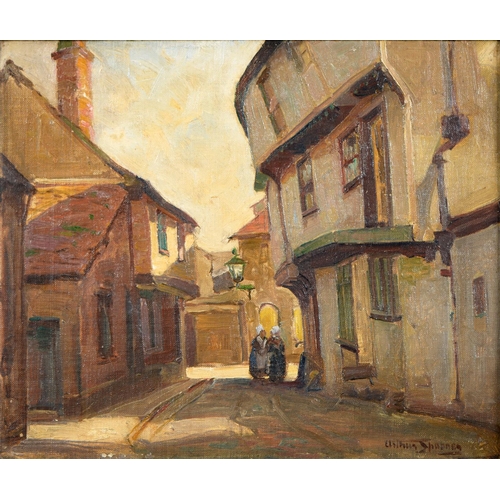 704 - Arthur Spooner, RBA (1873-1962) - Two Breton Women conversing in a Street; Resting in the Shade,  tw... 