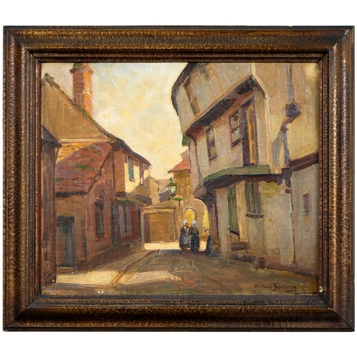 704 - Arthur Spooner, RBA (1873-1962) - Two Breton Women conversing in a Street; Resting in the Shade,  tw... 