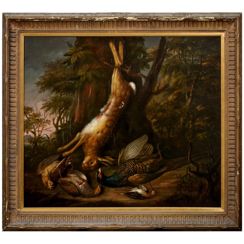 933 - Dutch School, 18th century - Still Life with a Hare, Pheasant and Snipe, oil on canvas, 96 x 122cmPr... 