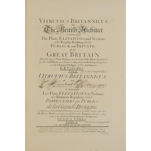 23 - Architecture. Campbell (Colen, Architect), Vitruvius Britannicus, or The British Architect, Containi... 