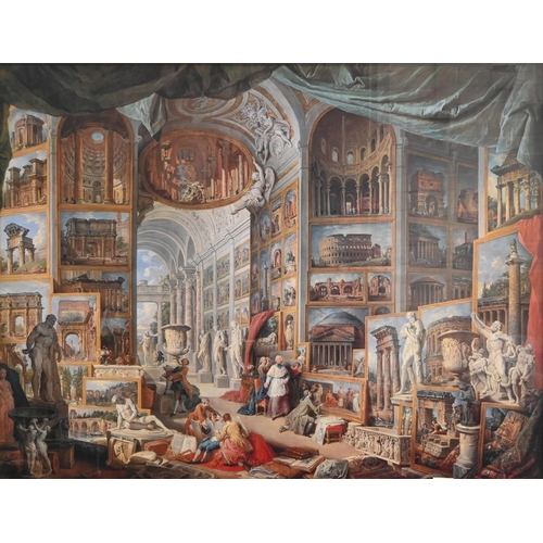 1229 - A pair of decorative prints after Giovanni Paulo Panini - Views of Modern Rome, 98 x 130cm... 