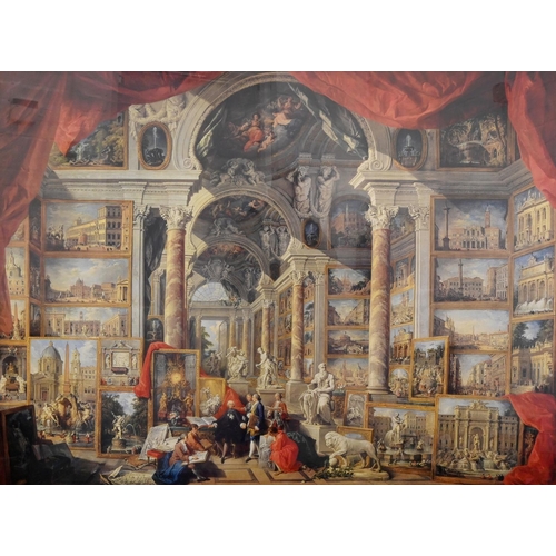 1229 - A pair of decorative prints after Giovanni Paulo Panini - Views of Modern Rome, 98 x 130cm... 