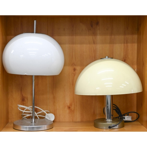 1230 - A mid century table lamp with white glass shade, 57cm h and a contemporary mushroom table lamp with ... 