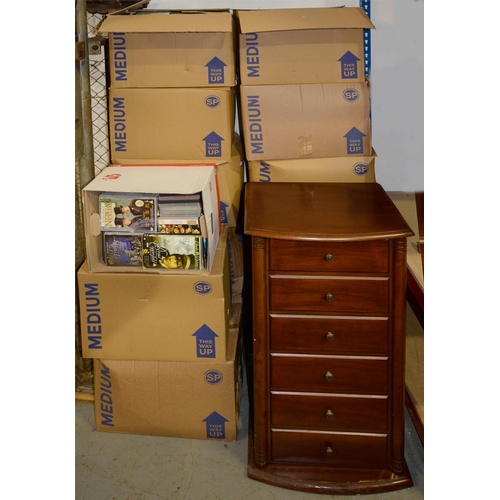 1231 - An extensive collection of DVDs, twelve boxes and a swing front storage cabinet, 95cm h... 