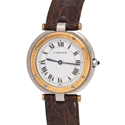 126 - A Cartier bi-metal wristwatch, Santos, quartz movement, numbered on case back 8191217314, 29 x 32mm,... 