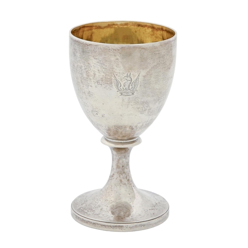 175 - A George III silver goblet, crested, 13.5cm h, by John Emes, London 1804, 5oz 6dwt