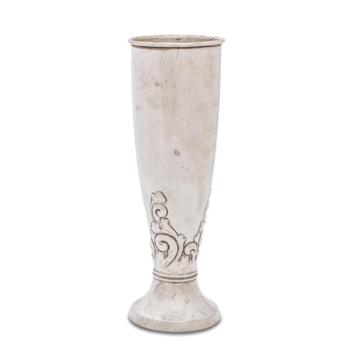 220 - A German silver vase, c1920, 25.5cm h, marked crescent and 800, 9oz 2dwt