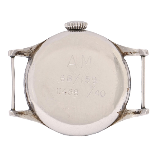 28 - A WWI Longines British Air Ministry issue pilot's or navigator's wristwatch, 1940, case back marked ... 