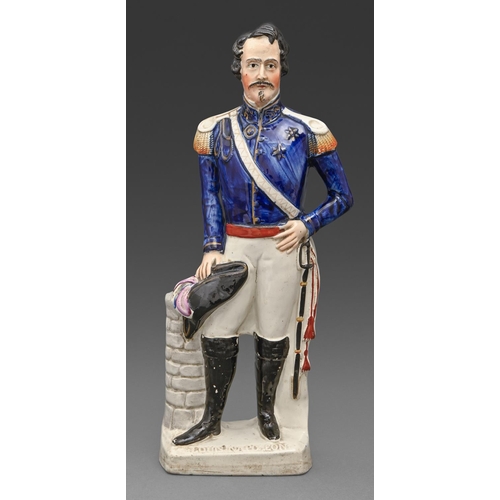 289 - A Staffordshire flatback portrait figure of Napoleon III, c1870, 40cm h,