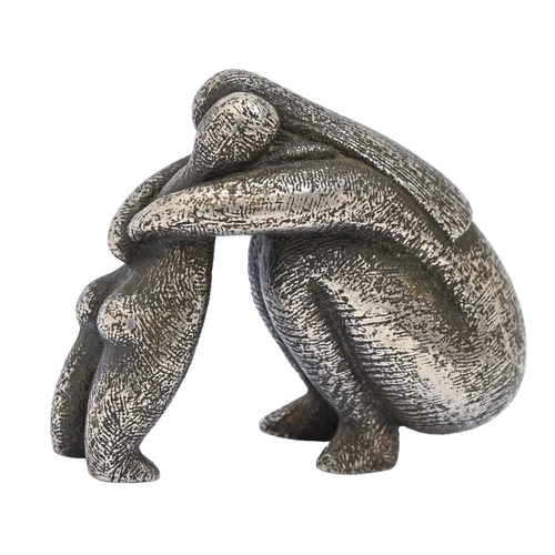 460 - Vanessa Pooley (1958- ) - Mother and Child, bronze, signed VP and numbered 4/19m, 9.5cm h... 