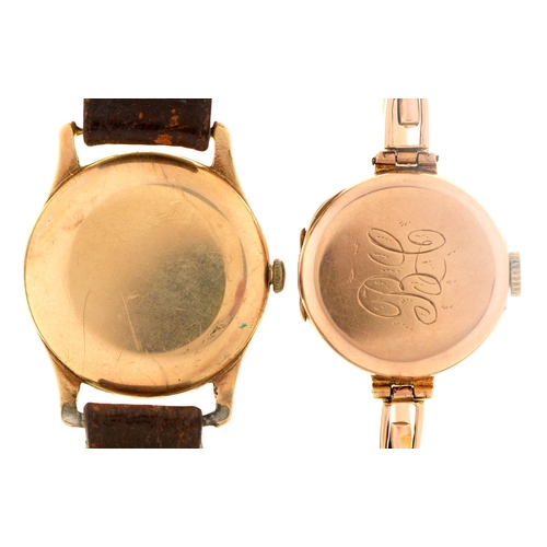 50 - A 9ct gold wristwatch, Everite movement, 30mm diam, import marked Glasgow, 1937 and a Stayte 9ct gol... 