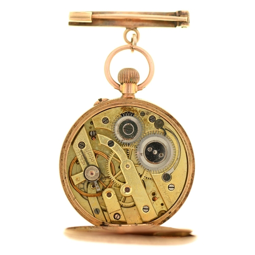 52 - A 9ct gold keyless lever lady's watch, with gold cuvette, in engraved case, 33mm diam, import marked... 