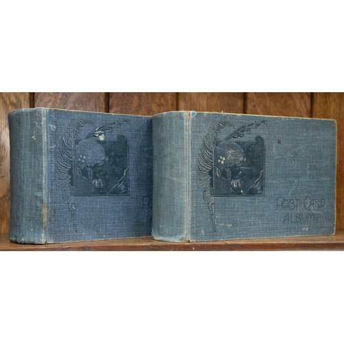 634 - Two postcard albums, early 20th c, with approx. 100 European topographical cards, mostly Italy, incl... 