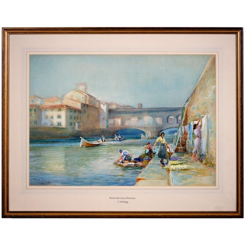 719 - Charles Mayes Wigg (1889-1969) - Ponte Vecchio, Florence, signed and dated 1927, watercolour, 37.5 x... 