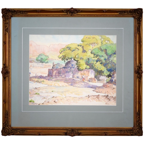 729 - Stan Price (1919-2001) - Fetching Water, signed, watercolour, 38 x 47cm