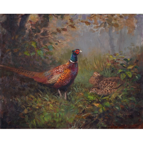 751 - Roland Green (1890-1972) - Pheasants, signed, oil on board, 39.5 x 49cm