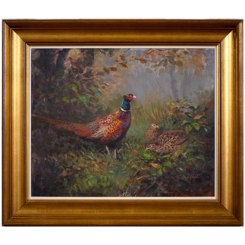 751 - Roland Green (1890-1972) - Pheasants, signed, oil on board, 39.5 x 49cm