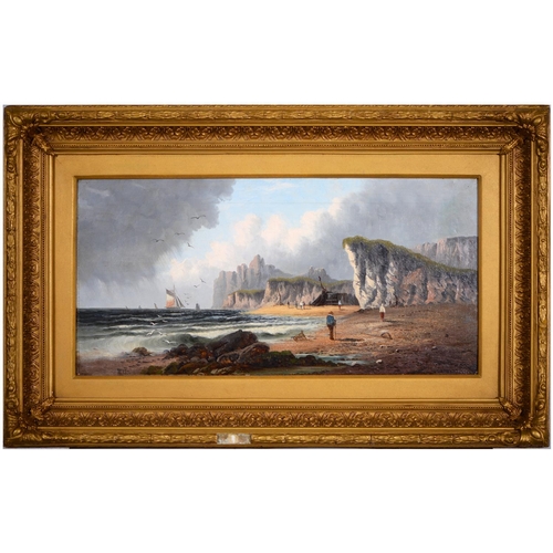 752 - English School, 19th century - Figures on a Beach, a pair, both signed Nichlas, oil on canvas, 29 x ... 