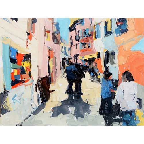 785 - 20th/21st century School - Street Scene, acrylic on board, 44 x 59.5cm