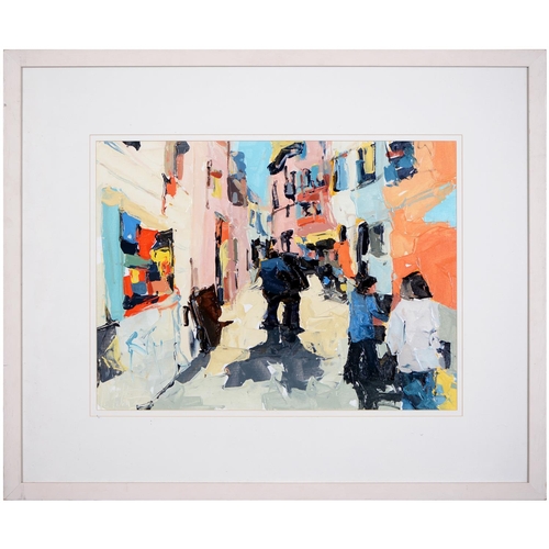 785 - 20th/21st century School - Street Scene, acrylic on board, 44 x 59.5cm