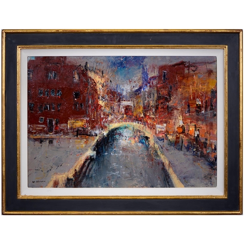 793 - Nael Hanna (1959- ) - Venice, signed, oil on canvas, 50 x 75cm