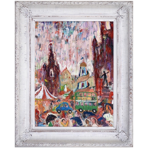 795 - Simeon Stafford (1956- ) - Albert Square Manchester, signed, dated 10.137 and inscribed on the stret... 