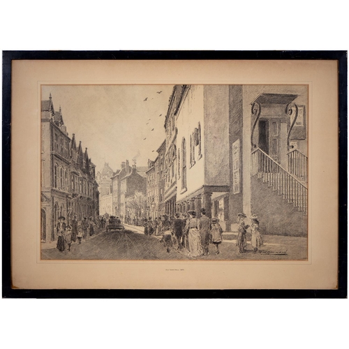 830 - Thomas William Hammond (1854-1935) - Nottingham Old Town Hall, 1895, signed, pencil and charcoal on ... 