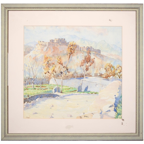 856 - Stan Price (1919-2001) - Ghat Kashmir; Indian Landscape, two, both signed, watercolour, 35.5 x 45cm ... 