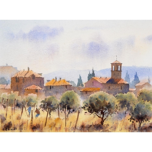 871 - Peter Cronin RSMA (1963- ) - Olive Grove in Tuscany, signed, watercolour, 22.5 x 32.5cm... 