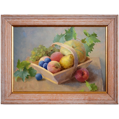 880 - Gerald Norden (1912-2000) - Punnet of Fruit, signed and dated '84, oil on board, 24 x 34.5cm... 