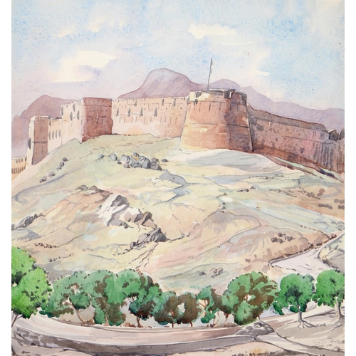 897 - Stan Price (1919-2001) - Main Bastion Attack Fort 1945, signed, watercolour, 38.5 x 36cm... 